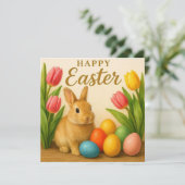 Cute Easter Card. Feiertagskarte (Stehend Vorderseite)