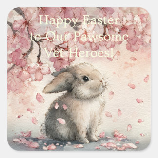 Cute Easter Card for Veterinary Personal Quadratischer Aufkleber
