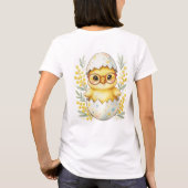 Cute Easter Chick Glasses Mimosa Bloom T-Shirt (Rückseite)