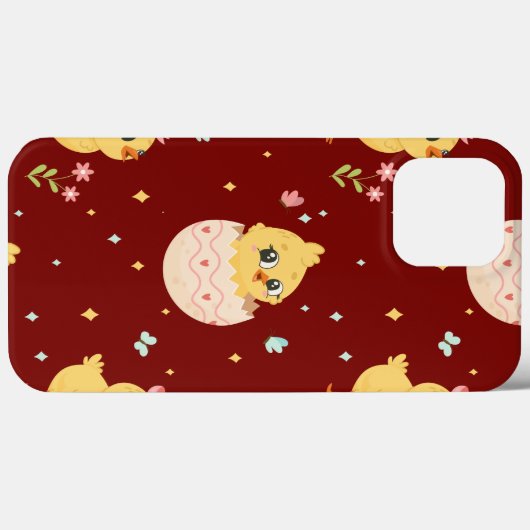Cute Easter Chick with Pink Bow Seamless Pattern  Case-Mate iPhone Hülle (Rückseite (Horizontal))