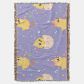 Cute Easter Chick with Pink Bow Seamless Pattern  Decke (Vorderseite Vertikal)