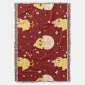 Cute Easter Chick with Pink Bow Seamless Pattern  Decke (Vorderseite Vertikal)