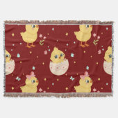 Cute Easter Chick with Pink Bow Seamless Pattern  Decke (Vorderseite)