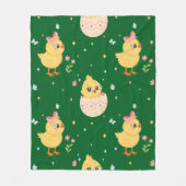 Cute Easter Chick with Pink Bow Seamless Pattern  Fleecedecke (Vorderseite)