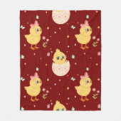 Cute Easter Chick with Pink Bow Seamless Pattern  Fleecedecke (Vorderseite)