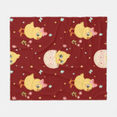 Cute Easter Chick with Pink Bow Seamless Pattern  Fleecedecke (Vorderseite (Horizontal))