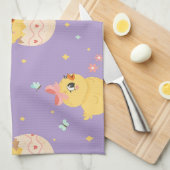 Cute Easter Chick with Pink Bow Seamless Pattern  Geschirrtuch (Viertel Falte)