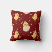 Cute Easter Chick with Pink Bow Seamless Pattern  Kissen (Vorderseite)
