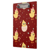 Cute Easter Chick with Pink Bow Seamless Pattern  Klemmbrett (Links)