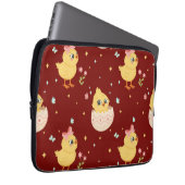 Cute Easter Chick with Pink Bow Seamless Pattern  Laptopschutzhülle (Vorne Rechts)