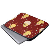 Cute Easter Chick with Pink Bow Seamless Pattern  Laptopschutzhülle (Vorne Knopf)