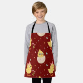 Cute Easter Chick with Pink Bow Seamless Pattern  Schürze (Getragen)