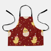 Cute Easter Chick with Pink Bow Seamless Pattern  Schürze (Vorderseite)