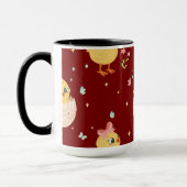 Cute Easter Chick with Pink Bow Seamless Pattern  Tasse (Links)