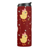Cute Easter Chick with Pink Bow Seamless Pattern  Thermosbecher (Nach links gedreht)
