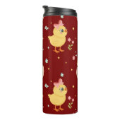 Cute Easter Chick with Pink Bow Seamless Pattern  Thermosbecher (Nach rechts gedreht)