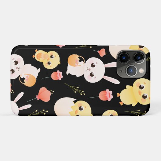 Cute Easter Chicks & Bunnies Seamless Pattern  Case-Mate iPhone Hülle (Rückseite (Horizontal))