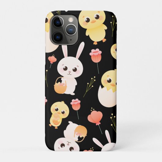 Cute Easter Chicks & Bunnies Seamless Pattern  Case-Mate iPhone Hülle (Rückseite)