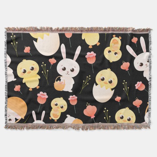 Cute Easter Chicks & Bunnies Seamless Pattern  Decke (Vorderseite)