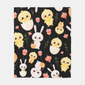 Cute Easter Chicks & Bunnies Seamless Pattern  Fleecedecke (Vorderseite)
