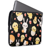 Cute Easter Chicks & Bunnies Seamless Pattern  Laptopschutzhülle (Vorne Rechts)