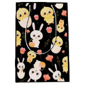 Cute Easter Chicks & Bunnies Seamless Pattern  Mittlere Geschenktüte (Vorderseite)