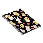 Cute Easter Chicks & Bunnies Seamless Pattern  Notizblock (Rechte Seite)