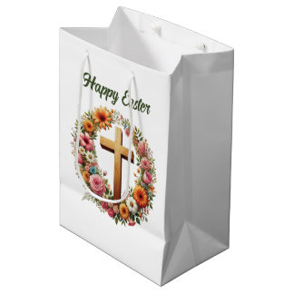 Cute Easter Cross customizable Mittlere Geschenktüte