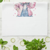 Cute Easter Day Bunny Blowing Bubble Rabbit Women  Geschirrtuch (Gefaltet)