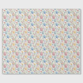 Cute Easter Egg and Spring Bunny Illustration Geschenkpapier (Flach)