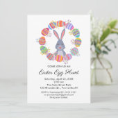 cute Easter Egg Hunt Invitation Birthday Party Einladung (Stehend Vorderseite)