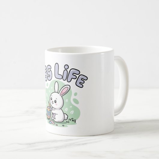 Cute Easter Egg Life Bunny Artwork Kaffeetasse (VorderseiteRechts)