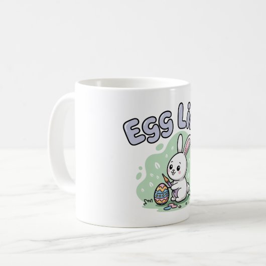Cute Easter Egg Life Bunny Artwork Kaffeetasse (Vorderseite Links)
