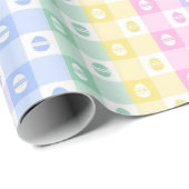 Cute Easter Egg Pastel Checkered wrapping paper Geschenkpapier (Rolleneckpunkt)