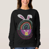 Cute Easter Egg Rainbow Rabbit Bunny Ears Sweatshirt (Vorderseite)