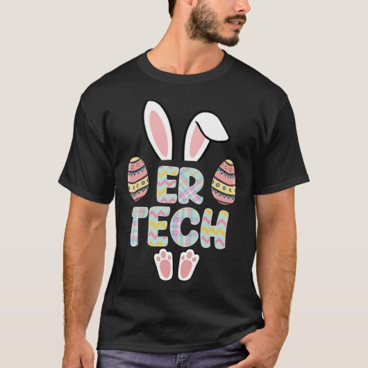 Cute Easter ER Tech Bunny Ears Happy Easter Eggs O T-Shirt (Vorderseite)
