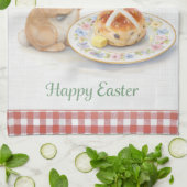 Cute Easter Gift Bunny Tea Towel | Hot Cross Bun Geschirrtuch (Gefaltet)