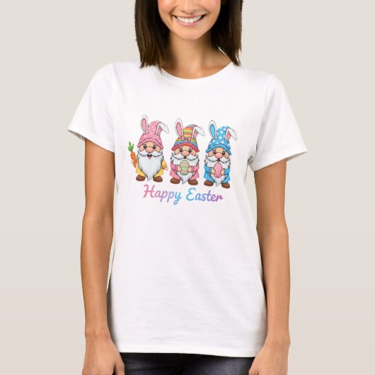Cute Easter Gnomes Happy Easter T-Shirt (Vorderseite)