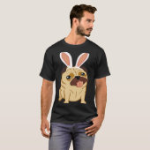 Cute Easter Pug Dog With Bunny Ears T-Shirt (Vorne ganz)