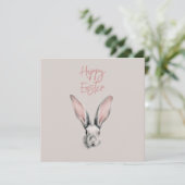 Cute Easter Rabbit in Minimalistic Style Flat Card (Stehend Vorderseite)