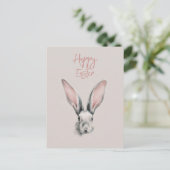 Cute Easter Rabbit Postcard in Minimalistic Style Postkarte (Stehend Vorderseite)