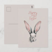 Cute Easter Rabbit Postcard in Minimalistic Style Postkarte (Vorne/Hinten)