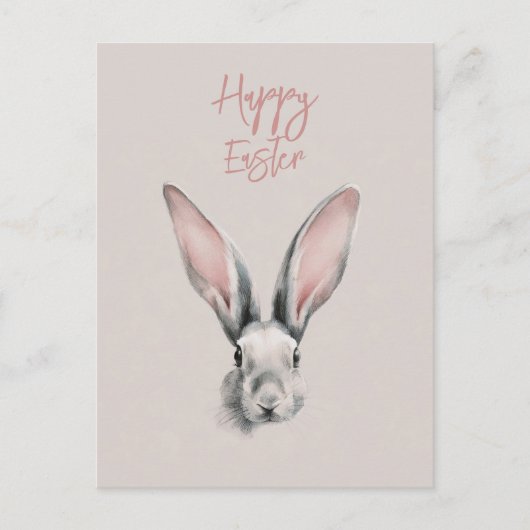 Cute Easter Rabbit Postcard in Minimalistic Style Postkarte (Vorderseite)