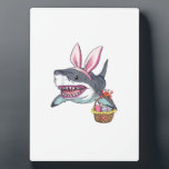 Cute Easter Shark Bunny Ears Basket Eggs Happy Eas Fotoplatte<br><div class="desc">Cute Easter Shark Bunny Ears Basket Eggs Happy Easter Gift T-Shirt</div>