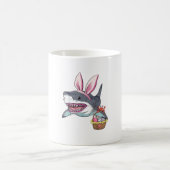 Cute Easter Shark Bunny Ears Basket Eggs Happy Eas Kaffeetasse (Mittel)