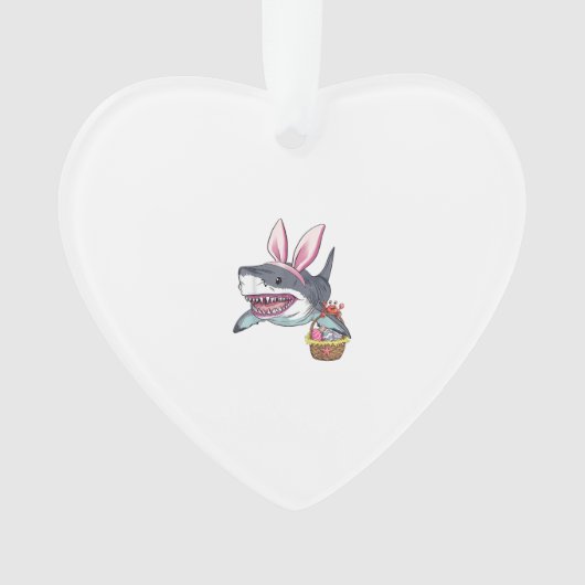 Cute Easter Shark Bunny Ears Basket Eggs Happy Eas Ornament (Vorderseite)