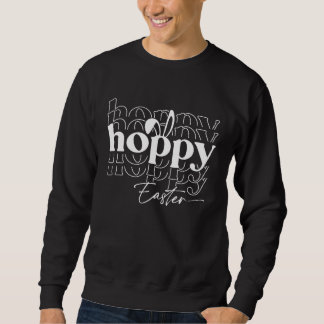 Cute Easter Simple Typo Hoppy Easter Bunny Ear Sweatshirt