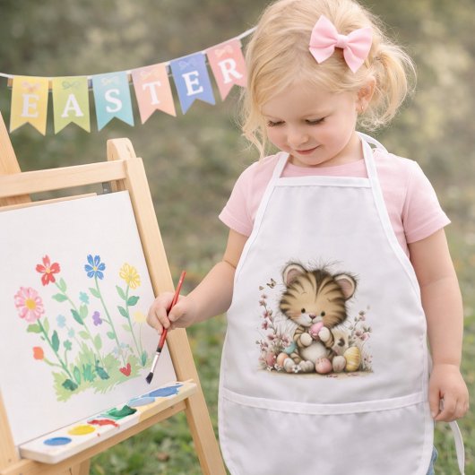 Cute Easter Tiger Cub Illustration Kinderschürze