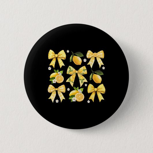 Cute Easy Peasy Bow Lemon Squeezy Hallo Sommerferi Button (Vorderseite)