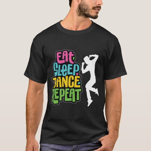 Cute Eat Sleep Dance Repeat Design Herren T-Shirt (Vorderseite)